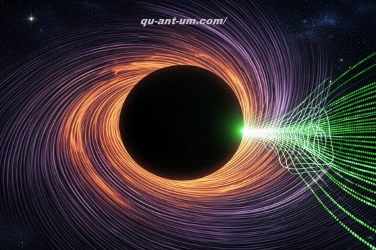 نمونه‌ای هنری از جذب و انتشار اطلاعات در سیاهچاله بر اساس فیزیک کوانتوم